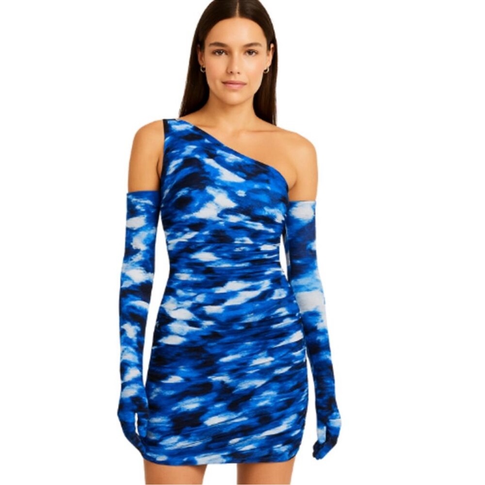 NWOT Misreants REVOLVE brand Vibrant Blue One-Shoulder SJP Mini Dress US 10 UK14